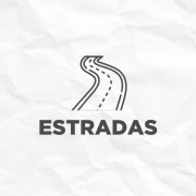 Card com fundo branco, simulando papel amassado. No meio, l&ecirc;-se "Estradas" sob um &iacute;cone de uma estrada. No canto inferior direito, a logo do governo do Estado.