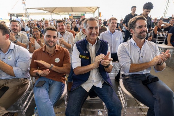 Governador Eduardo Leite e vice-governador Gabriel Souza visitam e inauguram obra na Barragem Jaguari em São Gabriel, e recebem ministro Waldez Góes, da Integração e do Desenvolvimento Regional